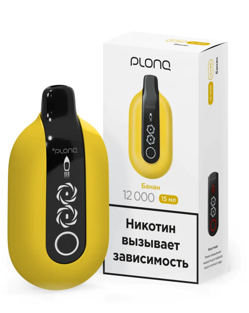 картинка PLONQ Ultra 12000 - Банан от магазина BigSmoke
