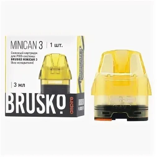 картинка Сменный Картридж Brusko Minican 3 (без испарителя) 3 мл - Желтый (1 шт.) от магазина BigSmoke