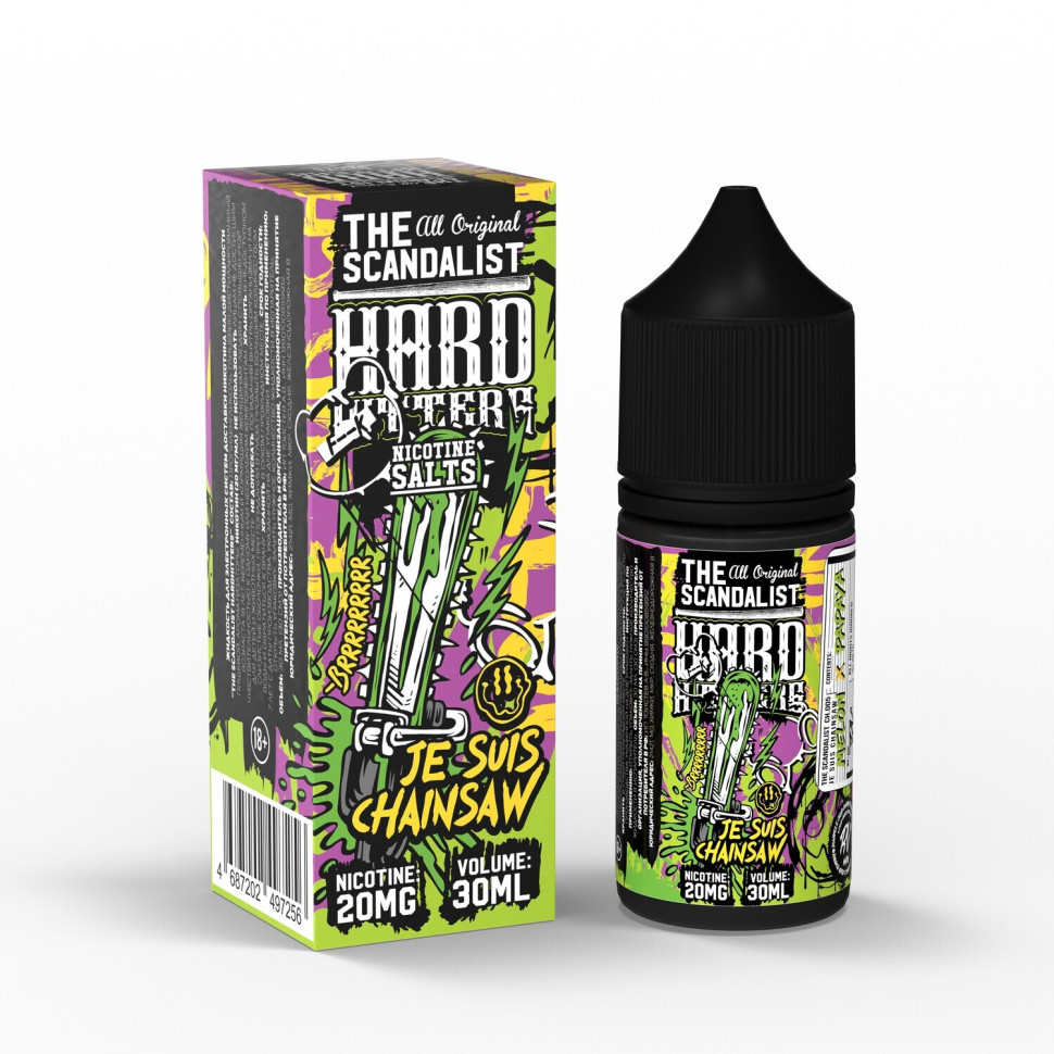 картинка The Scandalist Hardhitters 30 мл 20 Salt - Je suis Chainsaw от магазина BigSmoke